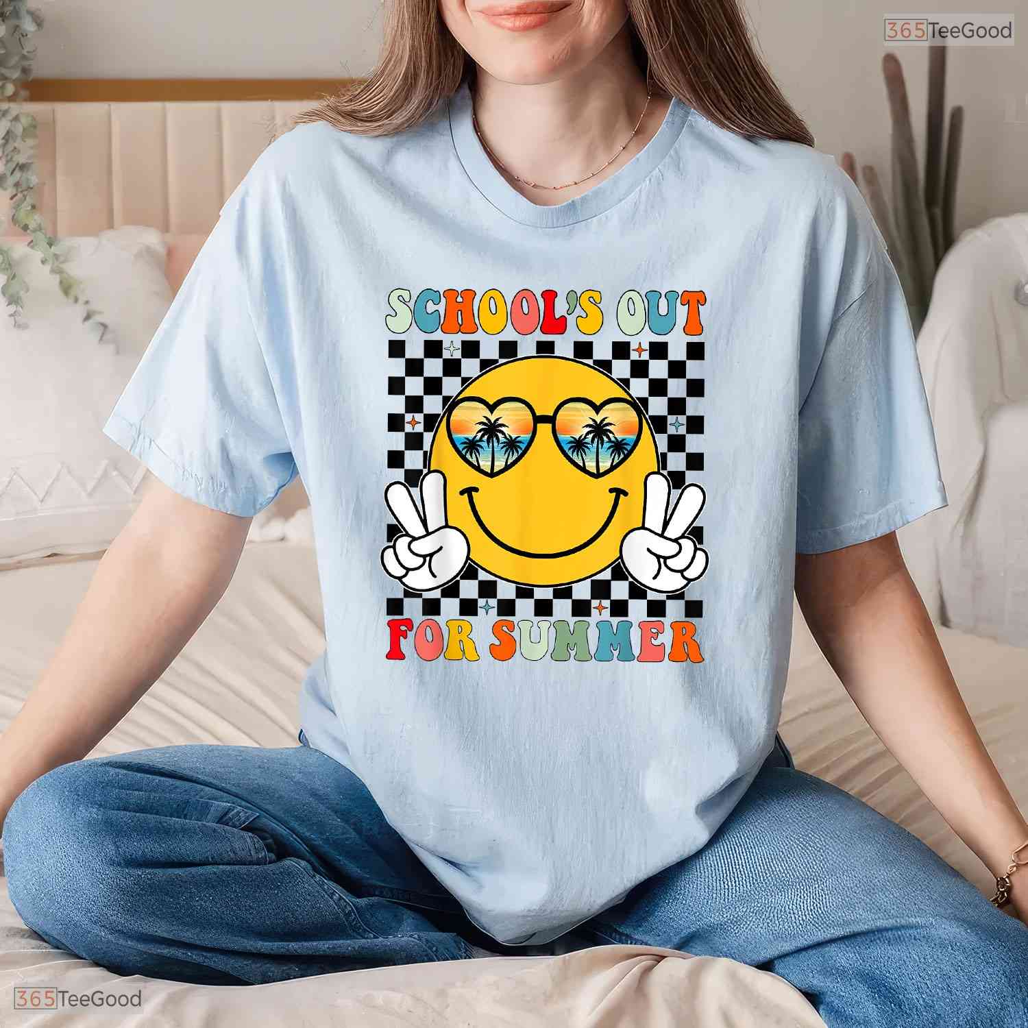 Retro School's Out Summer Break T-Shirt- Teacher May Birthday Shirt For Adults