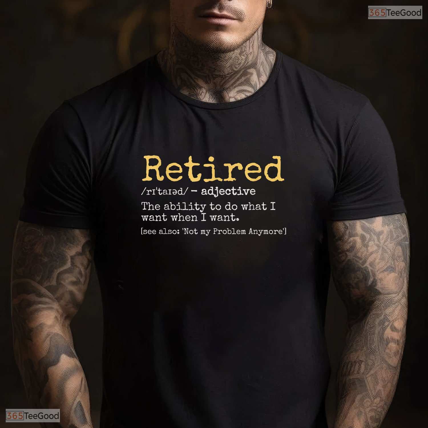 Funny Retirement Definition Black T-Shirt- Adult May Birthday Shirt Gift