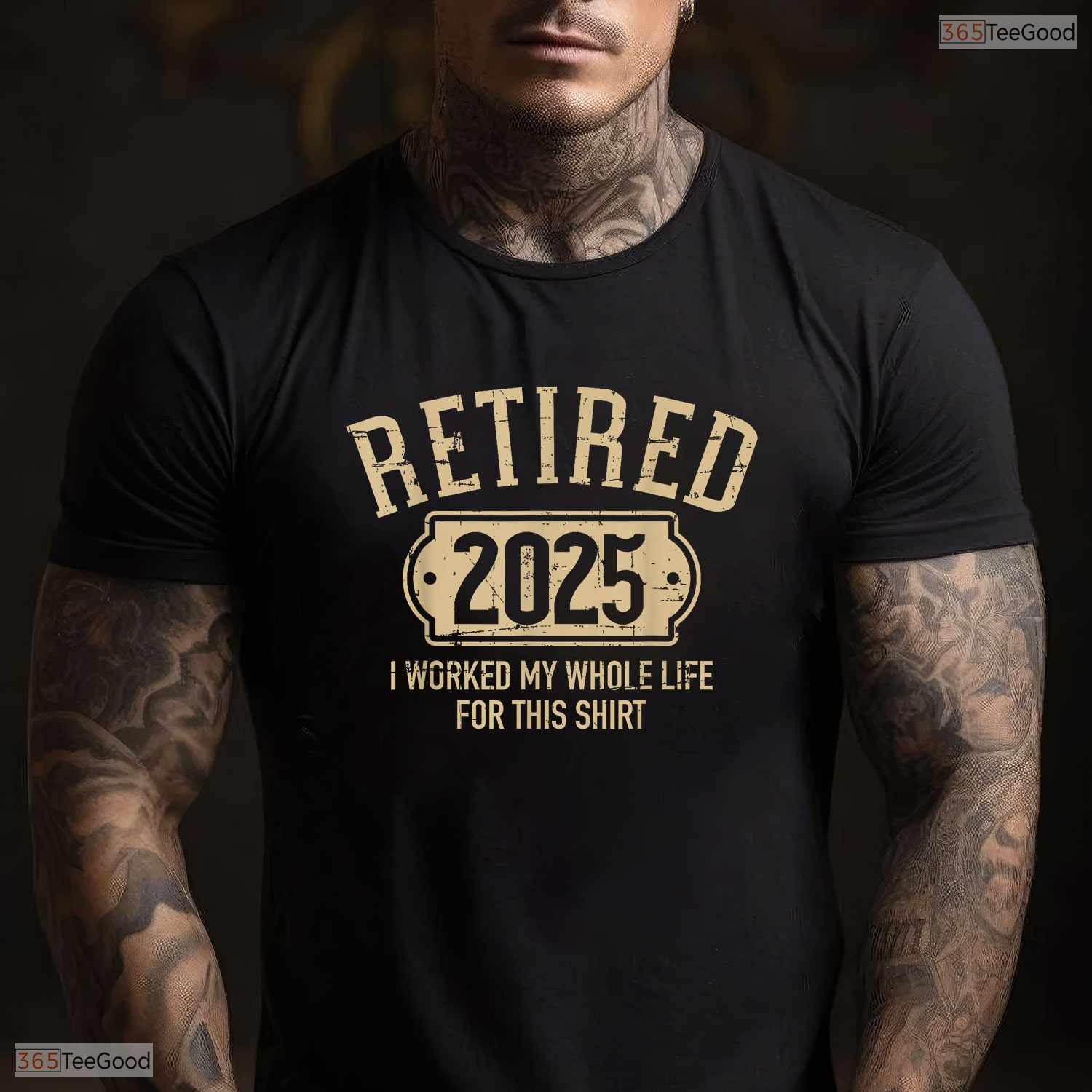 Retired 2025 Worked My Whole Life T-Shirt- Adult May Birthday Shirt Gift