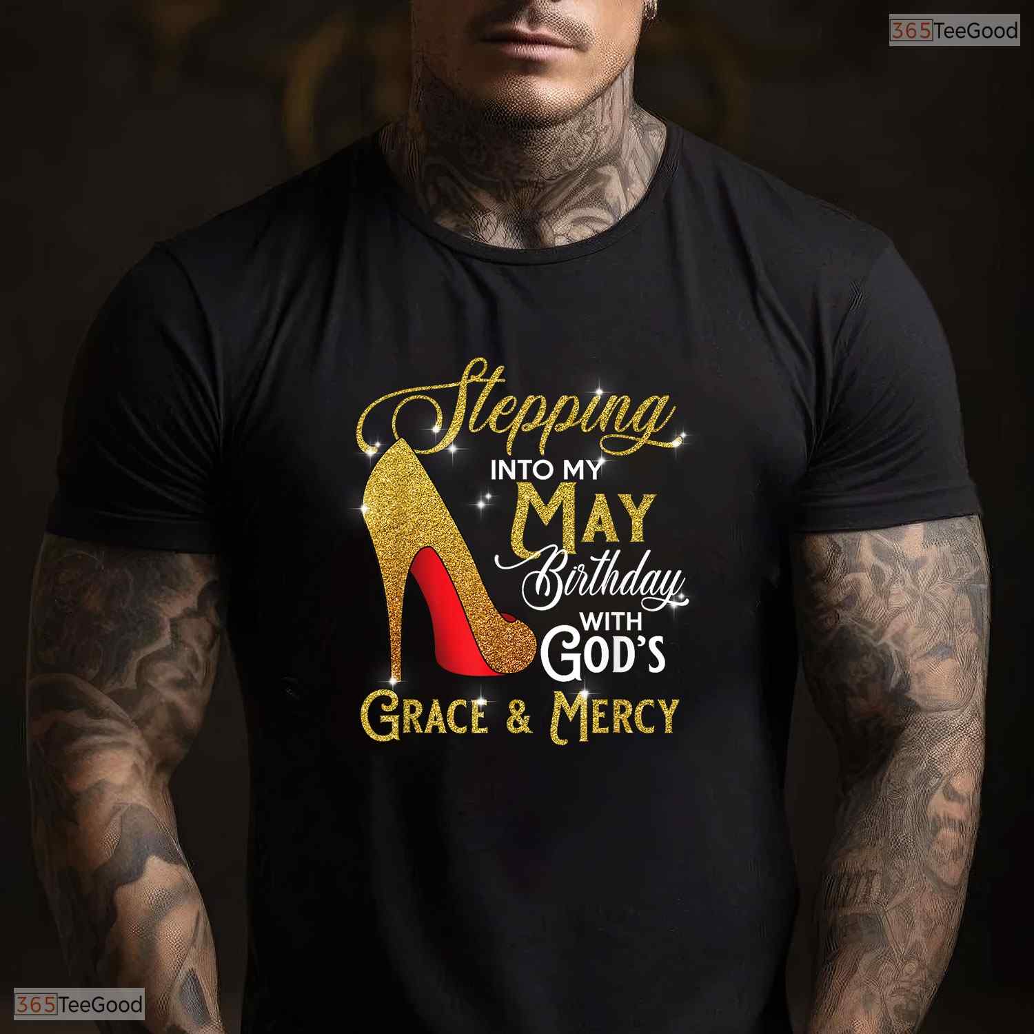 Stepping Into My May Birthday Shirt- God's Grace May Birthday T-Shirt For Her