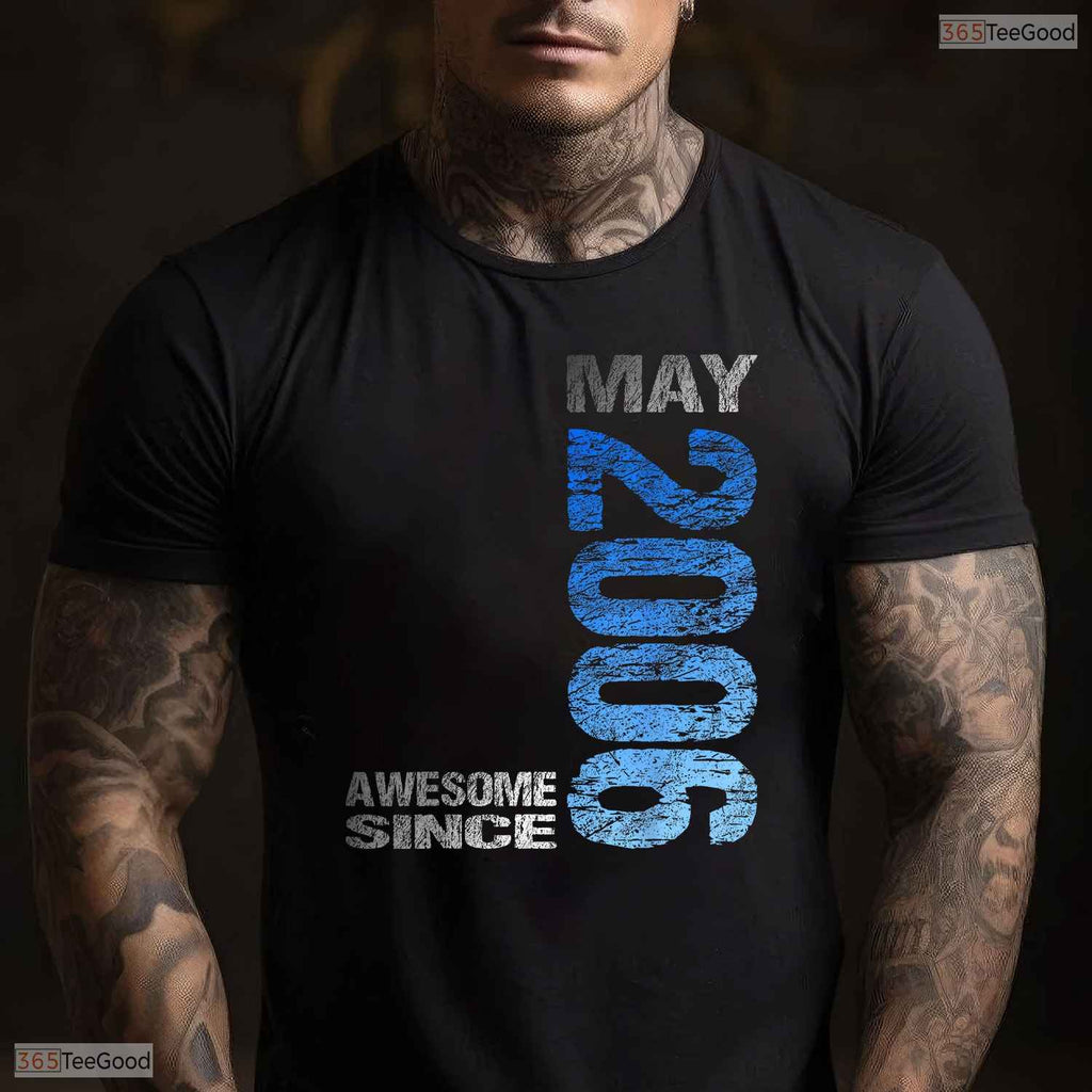 Awesome Since May 2006 T-Shirt- Unique 20th May Birthday Celebration Apparel