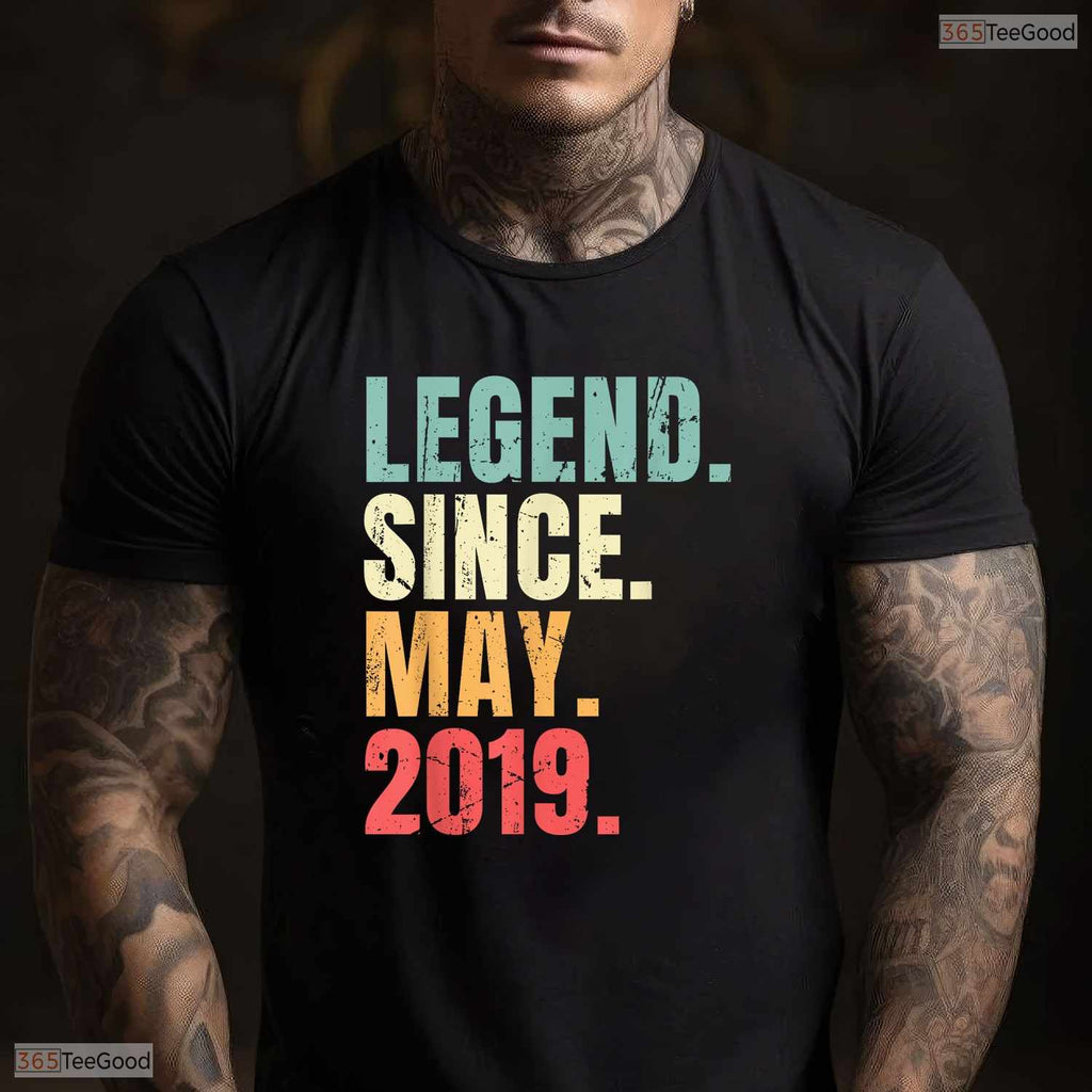 Retro Legend Since May 2019 T-Shirt- Unique May Birthday Celebration Apparel