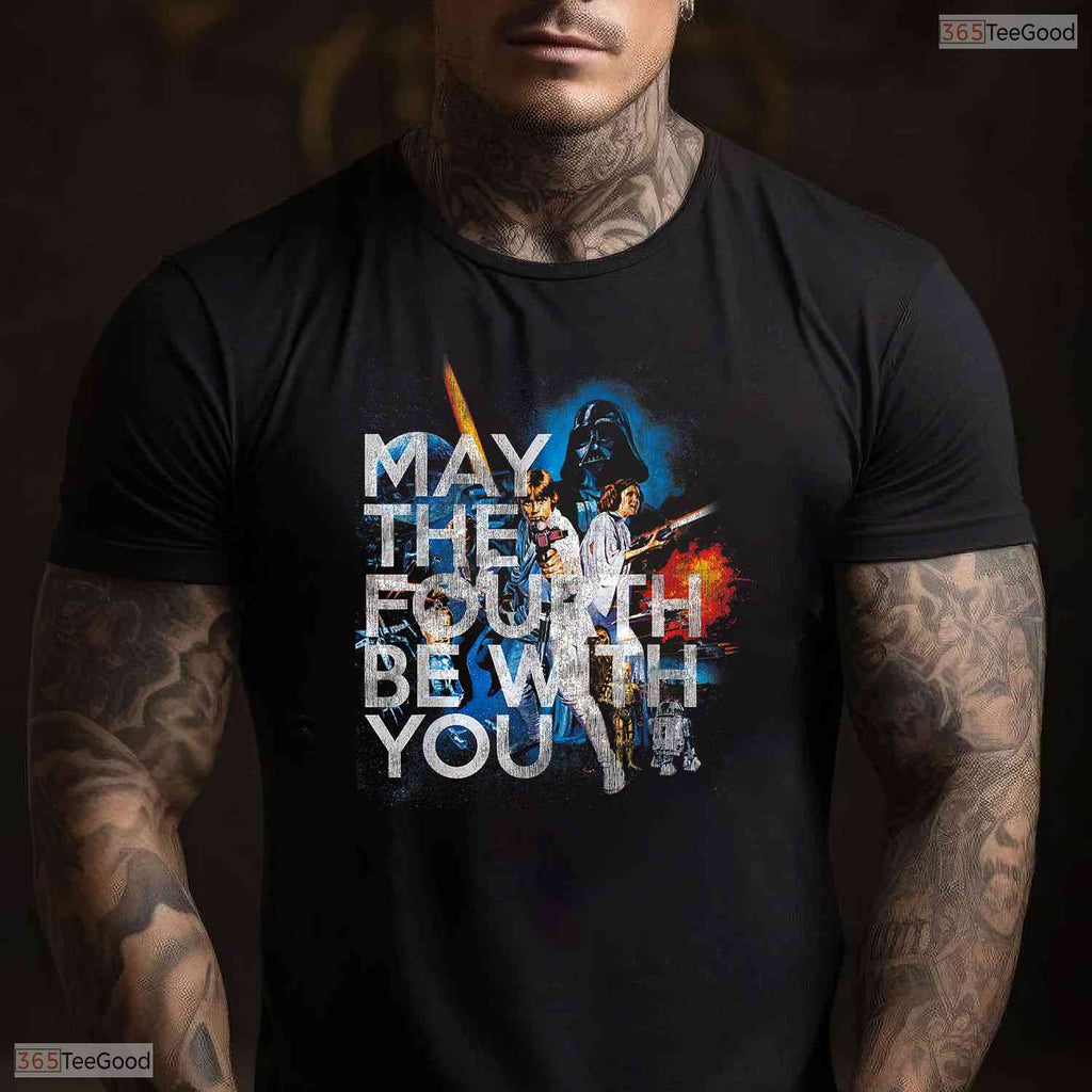 Vintage May The Fourth Be With You Sci Fi Movie May Birthday T-Shirt Idea