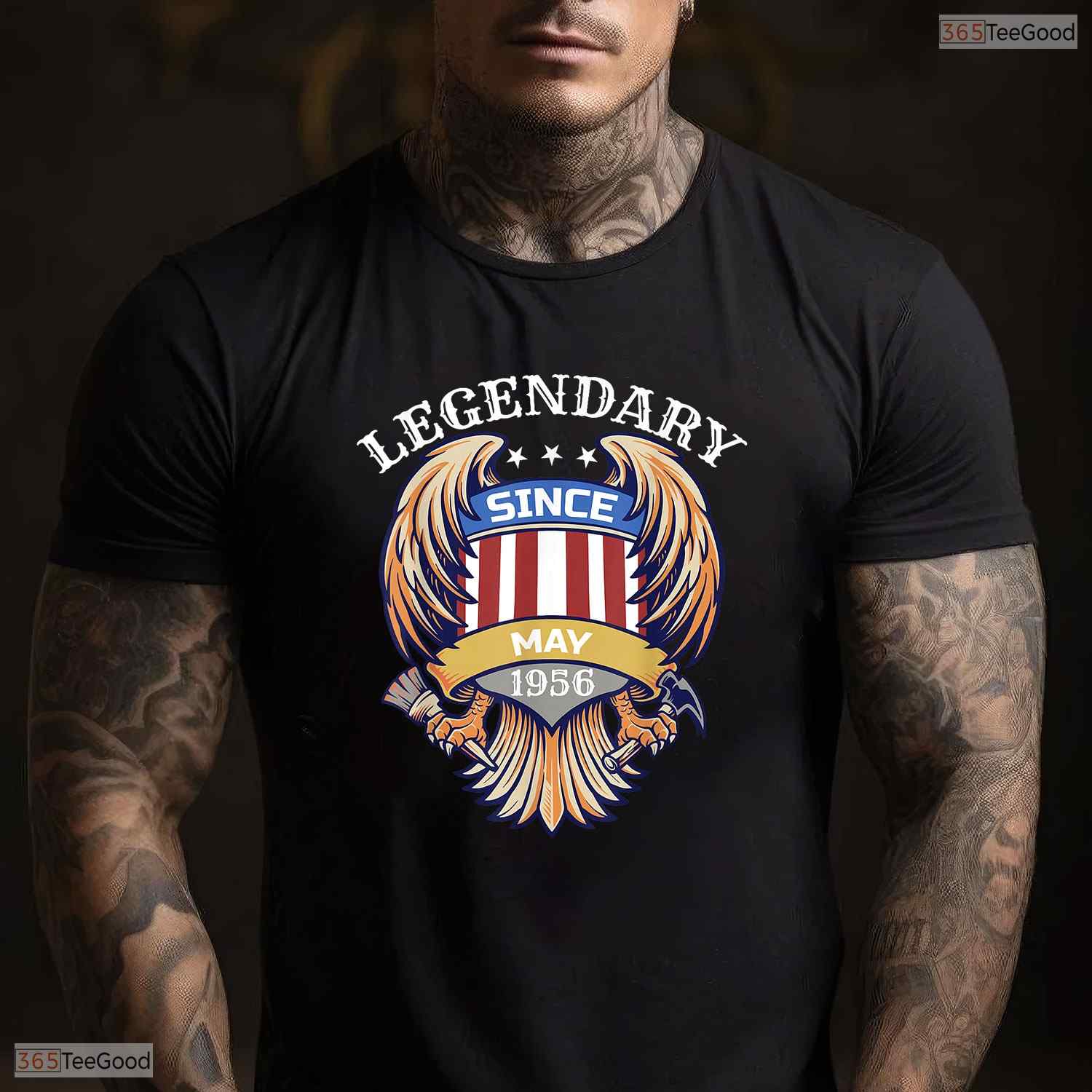 Patriotic Legendary Since May 1956 T-Shirt- Awesome May Birthday Shirt Gift