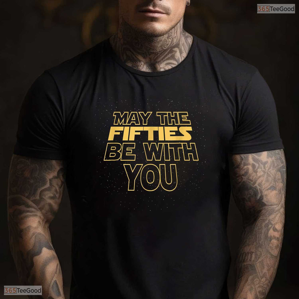 May The Fifties Be With You Vintage T-Shirt- Awesome 50th May Birthday Shirt
