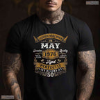 Legends Are Born In May 1976 T-Shirt- Unique 50th May Birthday Shirt Adults