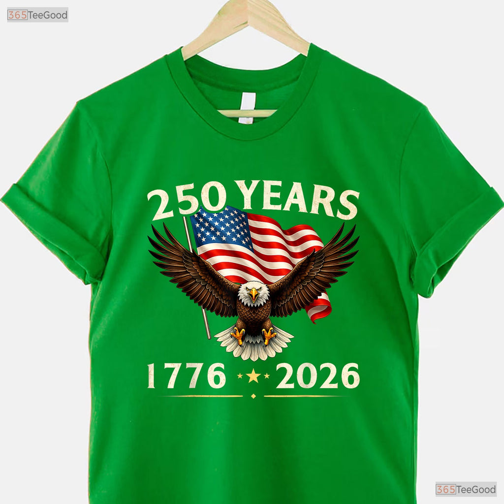 250th Anniversary USA Patriotic Eagle Valentine T-Shirt- Bass Fishing Gifts