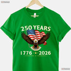 250th Anniversary USA Patriotic Eagle Valentine T-Shirt- Bass Fishing Gifts
