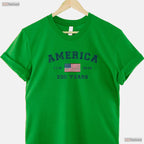 America 250 Years USA Flag July 4th Valentine T-Shirt Offshore Fishing Men