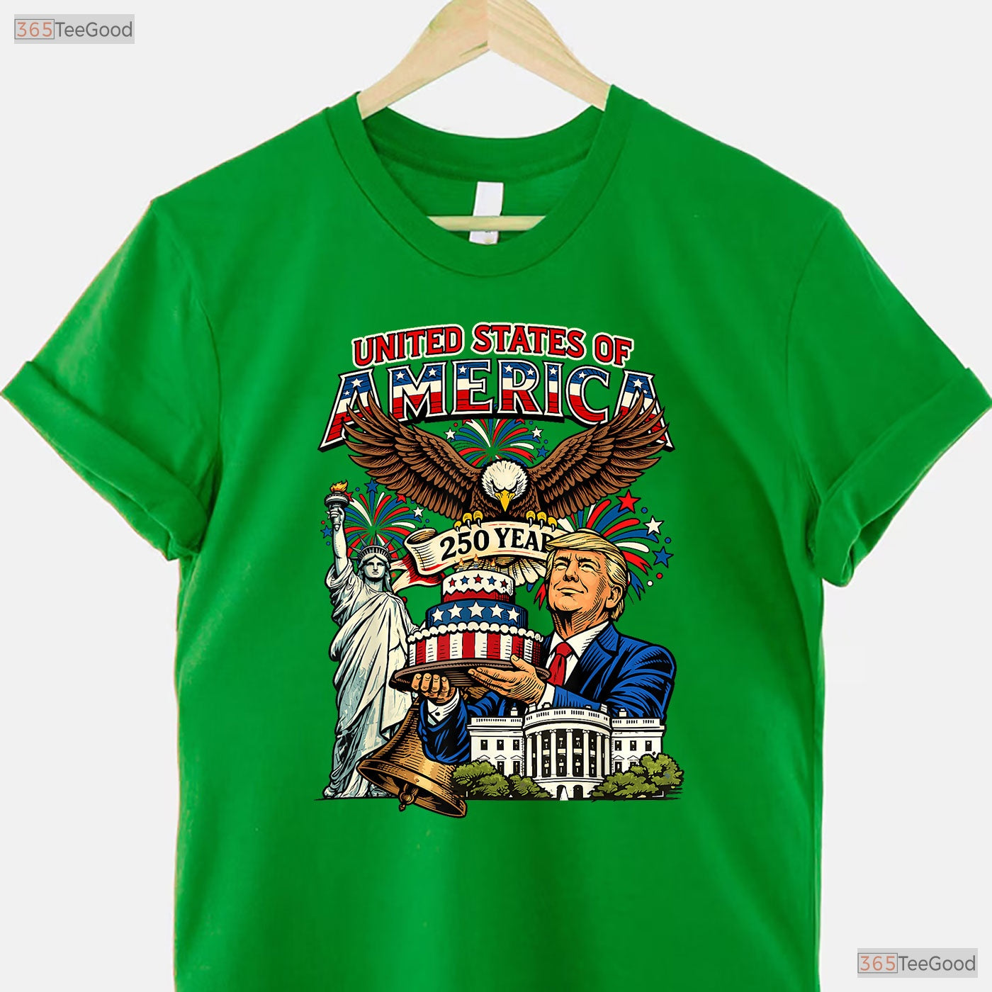 Trump 250th Birthday America 4th of July Valentine T-Shirt Fly Fishing Tees