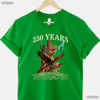 250 Years Christian Faith Freedom USA Valentine T-Shirt Trout Fishing Wear