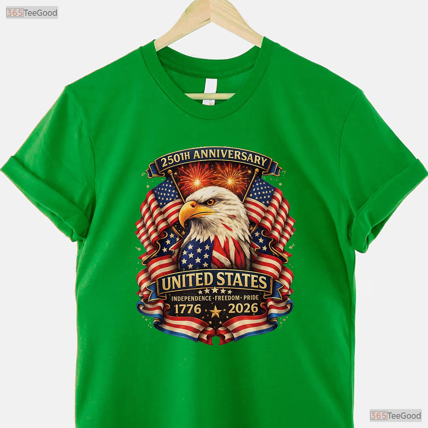 USA Independence 250th Patriotic Eagle Valentine T-Shirt For Bass Fishing
