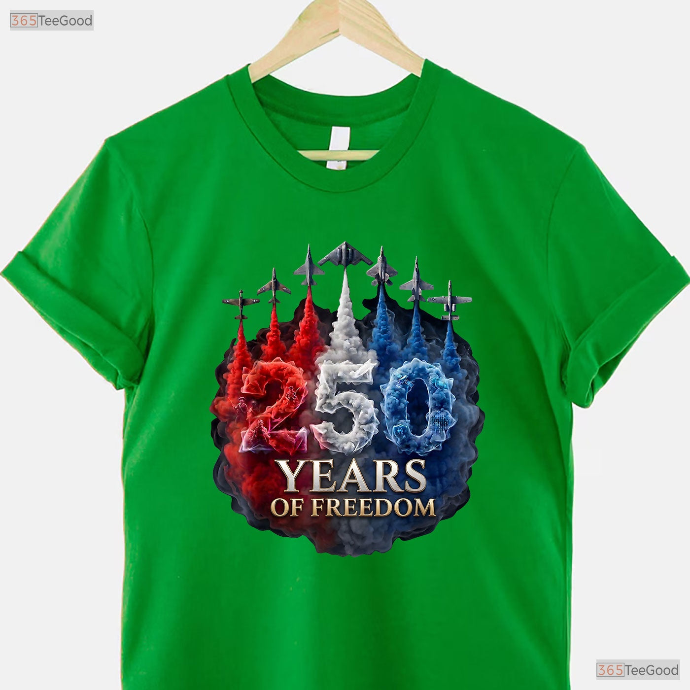250 Years Freedom 4th of July USA Valentine T-Shirt Ice Fishing Apparel Men