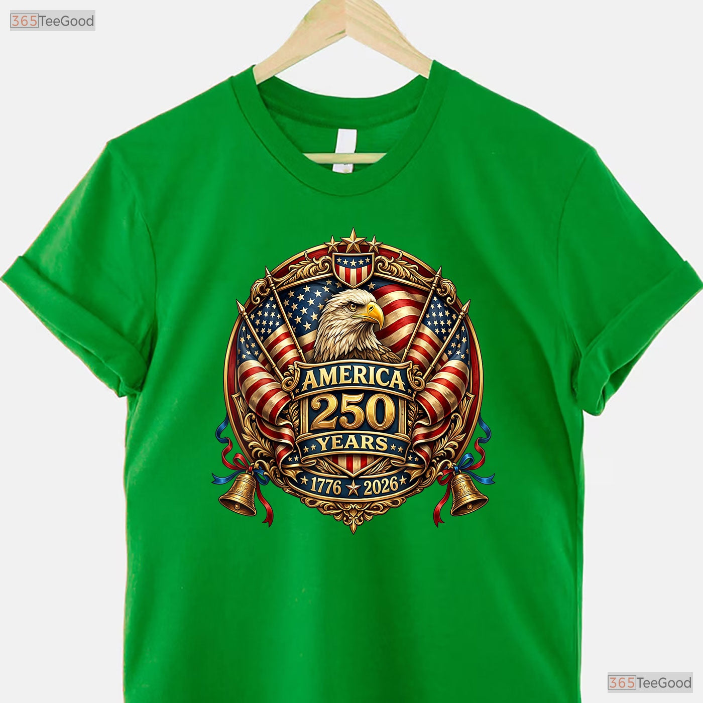 250 Years American Anniversary USA Flag Valentine T-Shirt Kayak Fishing Men