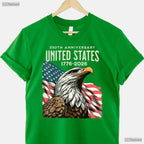 250th Anniversary USA Flag Valentine T-Shirt- Ice Fishing Gear Mens
