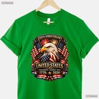 250th USA Patriotic Eagle 4th of July Valentine T-Shirt For Ice Fishing Mens
