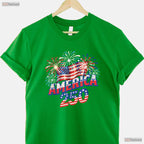 250 Years America Independence Freedom Valentine T-Shirt Saltwater Fishing