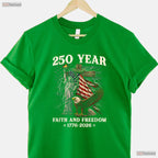 250th Anniversary USA Patriotic 4th July Valentine T-Shirt Catfish Fishing