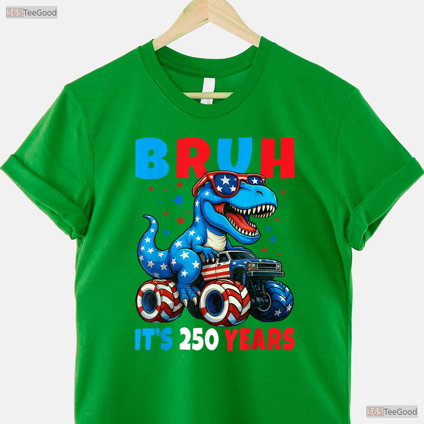 Kids 250th Anniversary Dino 2026 USA Valentine T-Shirt Inshore Fishing Men