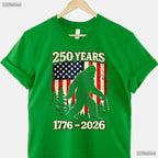 250th Anniversary Big Foot USA Independence Valentine T-Shirt Lake Fishing