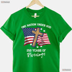 One Nation Under God 250 Years USA Valentine Shirt Surf Fishing Apparel Men