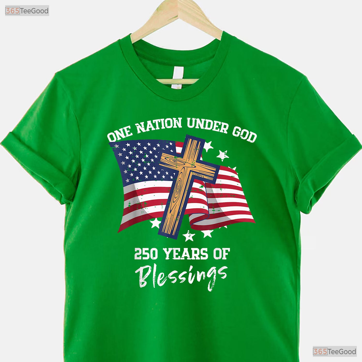 One Nation Under God 250 Years USA Valentine Shirt Surf Fishing Apparel Men