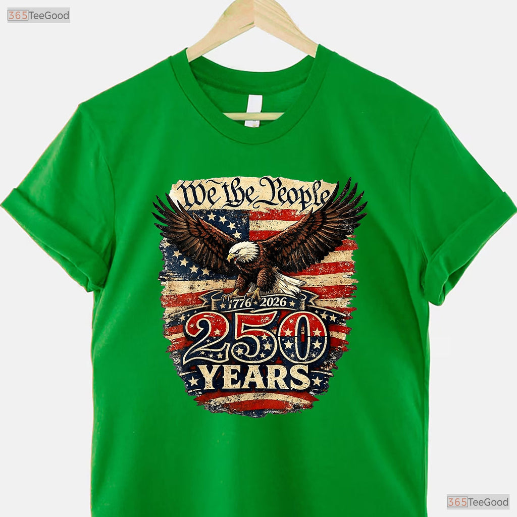 250th Anniversary USA Patriotic Eagle Valentine T-Shirt Ice Fishing Apparel