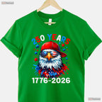 250 Years Anniversary Eagle 4th of July Valentine T-Shirt Trout Fishing Gear