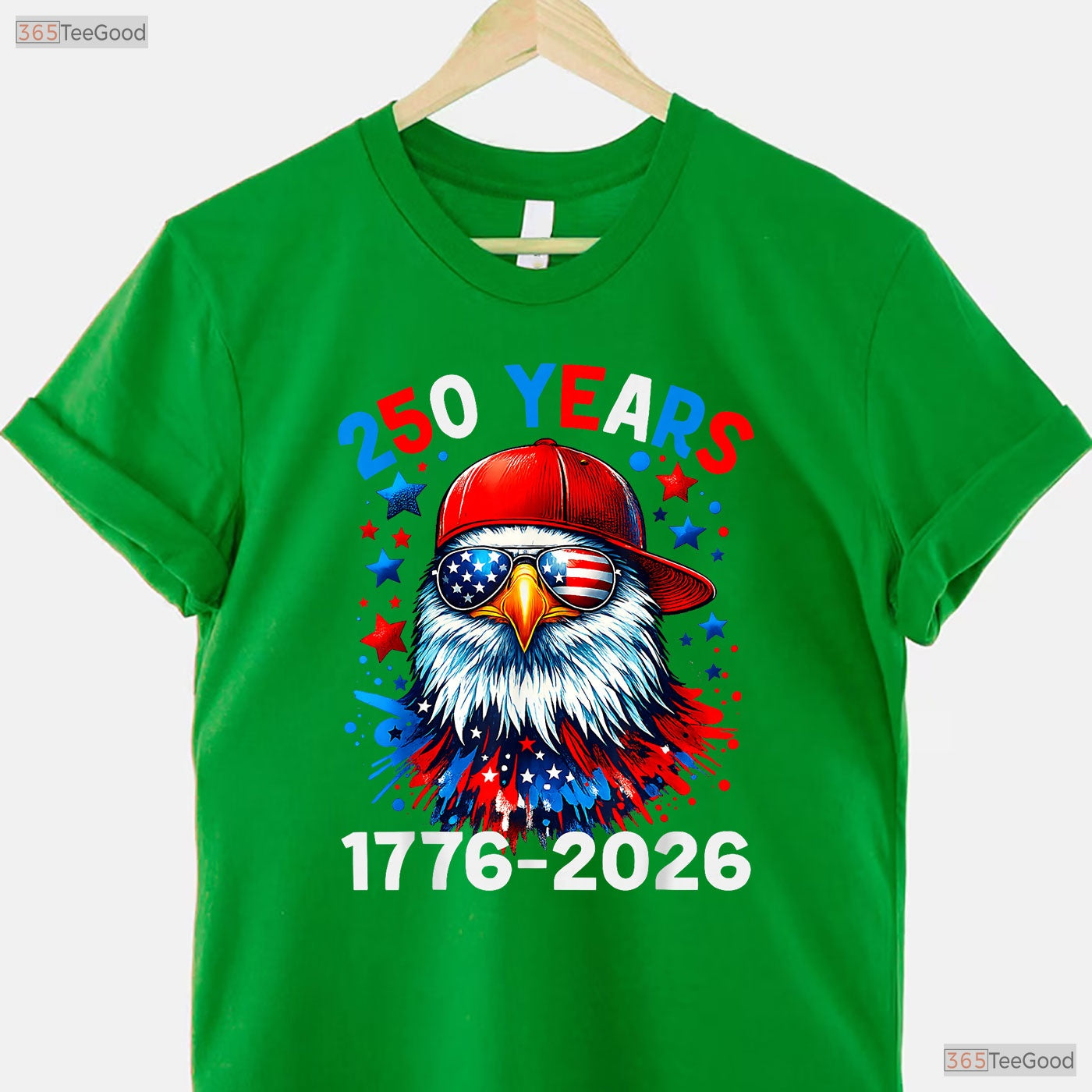 250 Years Anniversary Eagle 4th of July Valentine T-Shirt Trout Fishing Gear