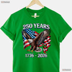250 Years US Flag 4th of July Valentine T-Shirt Bass Fishing Gifts For Men