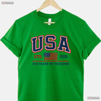 American 250 Years USA Patriotic Valentine T-Shirt Walleye Fishing Gear Men