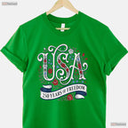 Patriotic 250th Anniversary USA Valentine Shirt For Women Saltwater Fishing