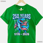 250th Anniversary USA 4th of July Valentine T-Shirt Offshore Fishing Apparel