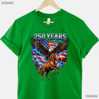 USA 250th Anniversary Eagle Clydesdale Valentine T-Shirt Muskie Fishing Apparel