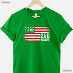250 Years Vintage 1776 Anniversary Valentine T-Shirt Bass Fishing Tackle Men