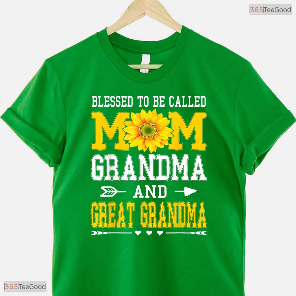 Blessed To Be Called Mom Grandma Great Grandma Mothers Day T-Shirt Gift For Her