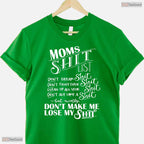 Mom Shit List Funny Shirt Sarcastic Momlife Mothers Day T-Shirt For Women