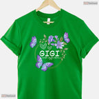Cute Gigi Butterfly Floral Gigi Grandma Womens Gift Mothers Day T-Shirt Present
