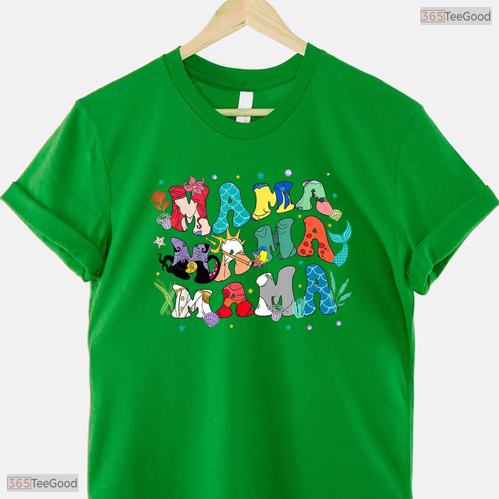 Mama Mermaid Mothers Day T-Shirt Cute Mommy Beach Vacation Gift For Women