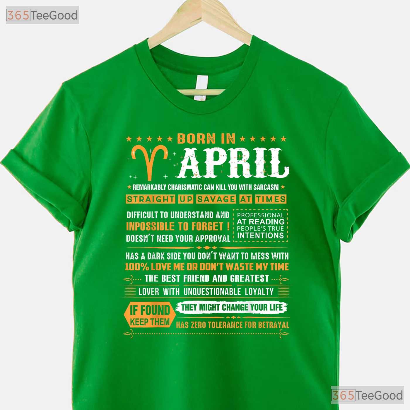 Aries Zodiac April Birthday T-Shirt - Born In April Tee - Astrology Gift For Men Women