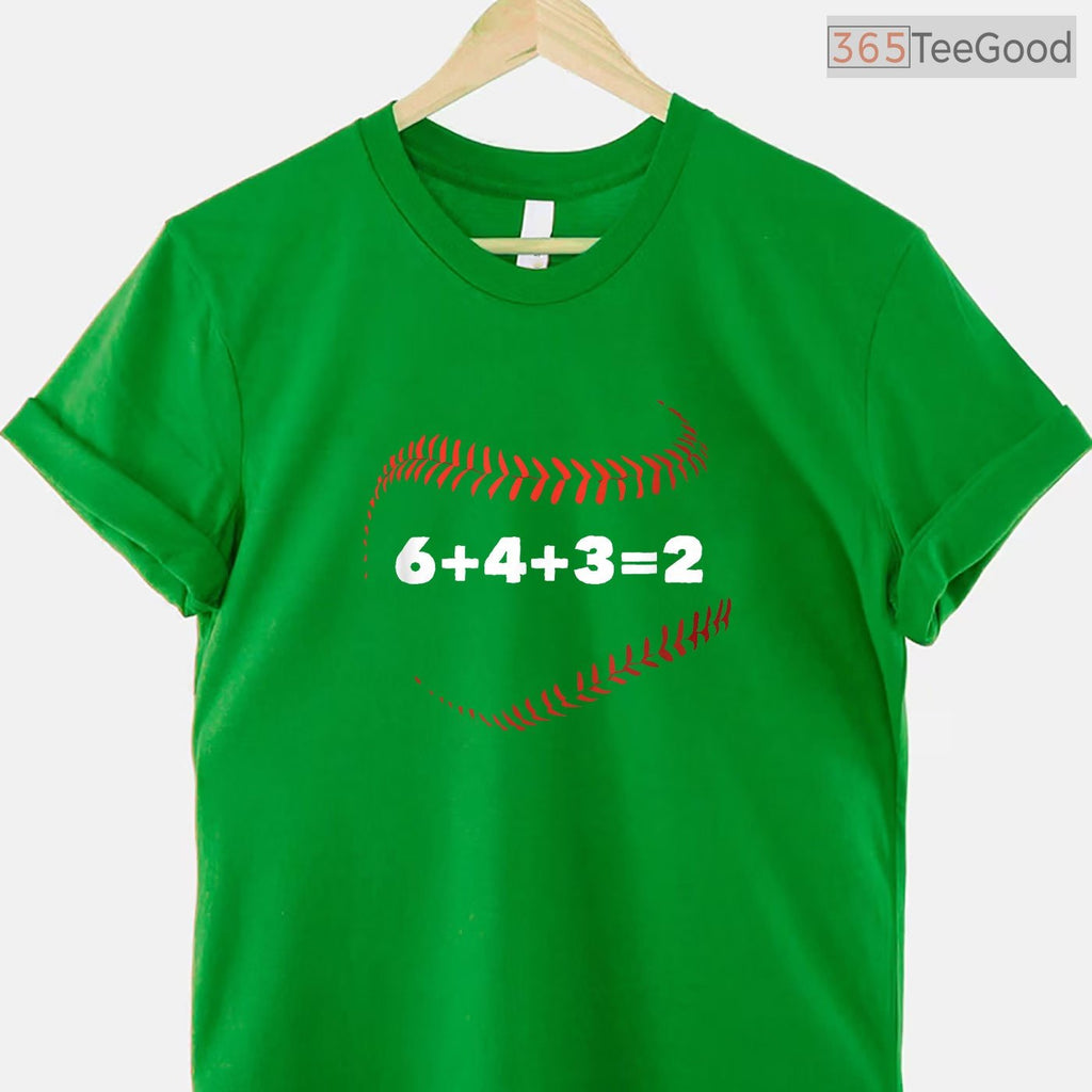 6 4 3 2 Double Play Baseball Player T-Shirt Funny Math Saying Sports Apparel