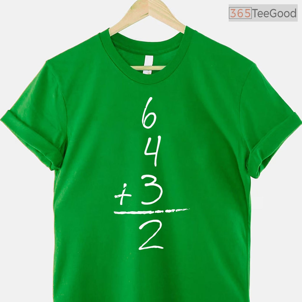Baseball Inspired Math 6 4 3 2 Double Play T-Shirt Softball Game Sports Tee