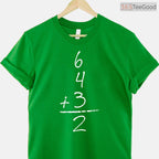 Baseball Inspired Math 6 4 3 2 Double Play T-Shirt Softball Game Sports Tee