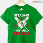 Stealing Hearts Like I Steal Bases T-Shirt Softball Baseball Valentine Gift