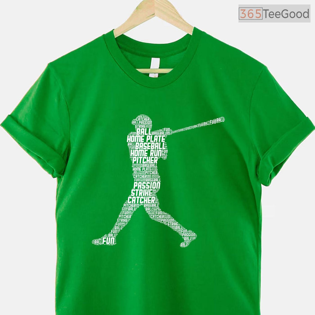 Baseball Player Men Children Boys T-Shirt Cool Sports Graphic Game Day Gift