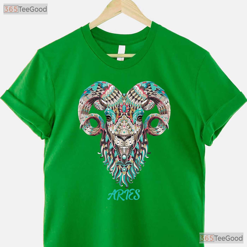 Aries Zodiac Astrology T-Shirt - March April Birthday Tee - Horoscopes Shirt For Gift