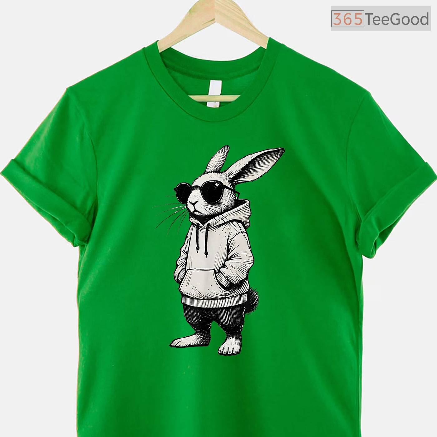 Bunny Face With Sunglasses Easter Day T-Shirt Cool Boys Men Funny Rabbit Tee