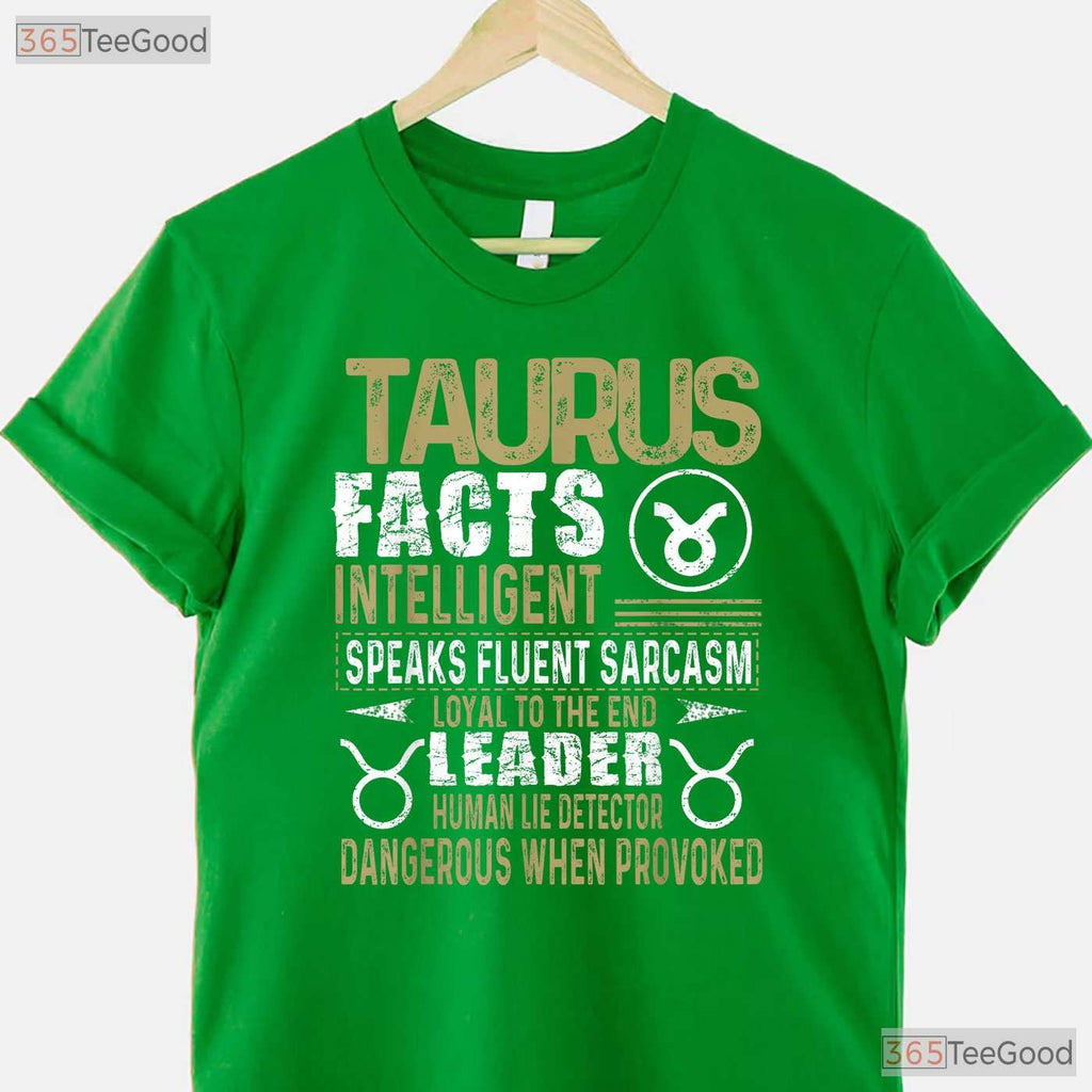Taurus Zodiac Facts T-Shirt - Funny April May Birthday Tee - Astrology Shirt For Men