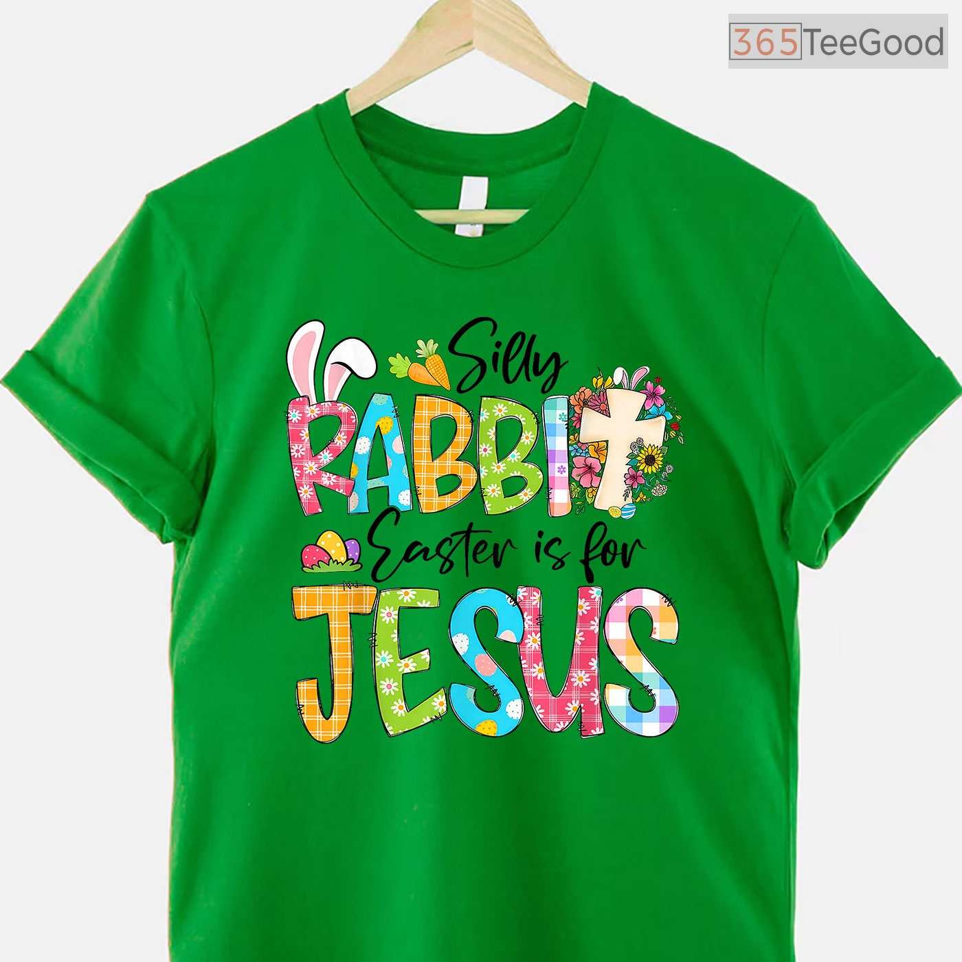 Silly Rabbit Easter Is For Jesus Religious T-Shirt Christian Faith Holiday Tee