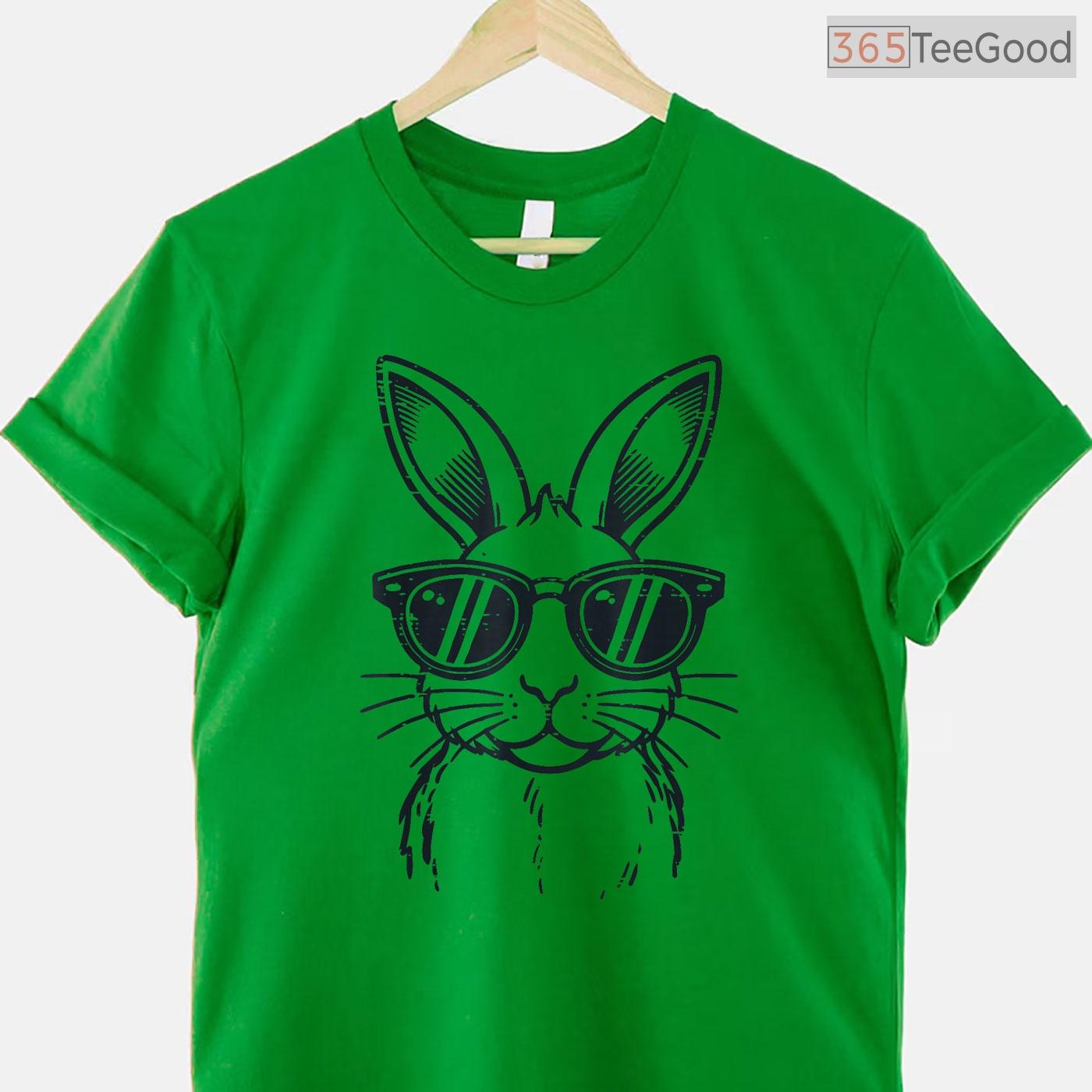 Easter Bunny Sunglasses Vintage Rabbit T-Shirt Men Women Boys Kids Retro Shirt